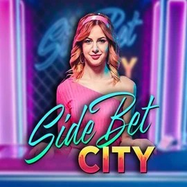 Official Live Casino logo: Side Bet City by Evolution at LuckyWins Casino